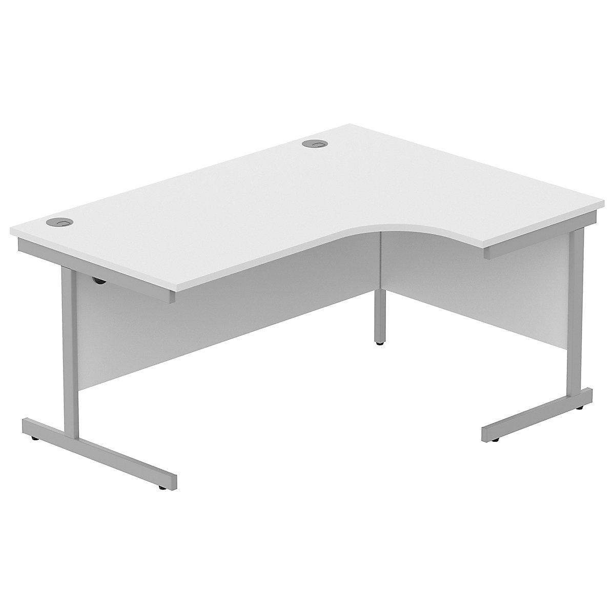 Konnexion K1 Ergonomic Cantilever Corner Office Desks, Konnexion K1 Ergonomic Cantilever Corner Office Desks, Konnexion K1 Ergonomic Cantilever Corner Office Desks Right Hand | 1600W x 800/1200D x 730H | Silver | Arctic White-16
