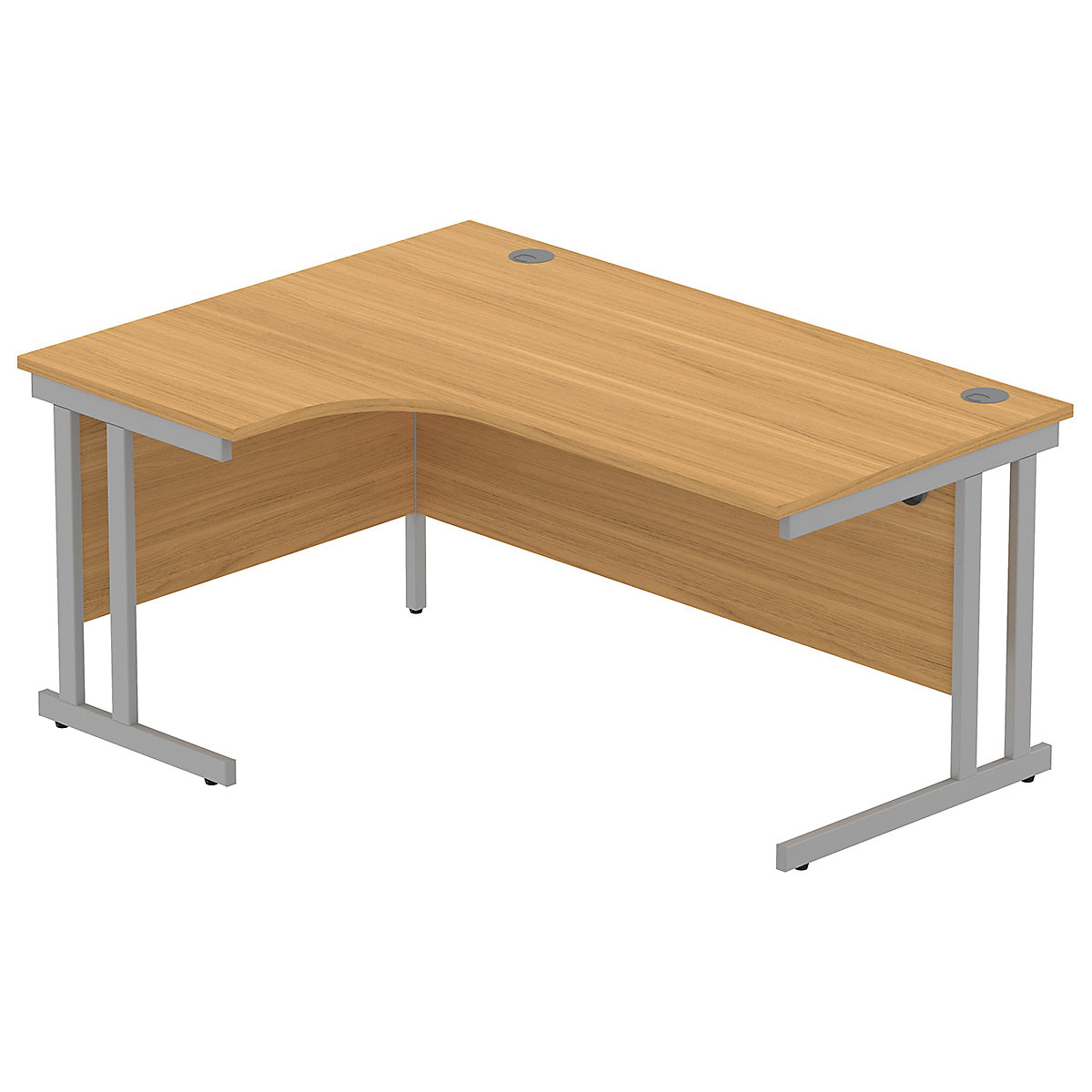 Konnexion K3 Ergonomic Deluxe Cantilever Corner Office Desk, Konnexion K3 Ergonomic Deluxe Cantilever Corner Office Desk, Konnexion K3 Ergonomic Deluxe Cantilever Corner Office Desk 1600W x 800D x 730H | Left Hand | Silver | Norwegian Beech-20