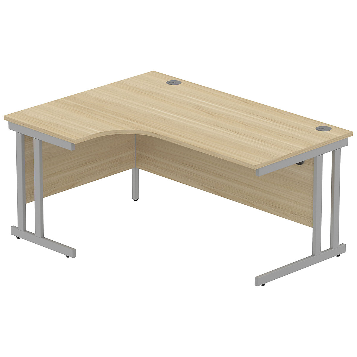 Konnexion K3 Ergonomic Deluxe Cantilever Corner Office Desk, Konnexion K3 Ergonomic Deluxe Cantilever Corner Office Desk, Konnexion K3 Ergonomic Deluxe Cantilever Corner Office Desk 1600W x 800D x 730H | Left Hand | Silver | Canadian Oak-7