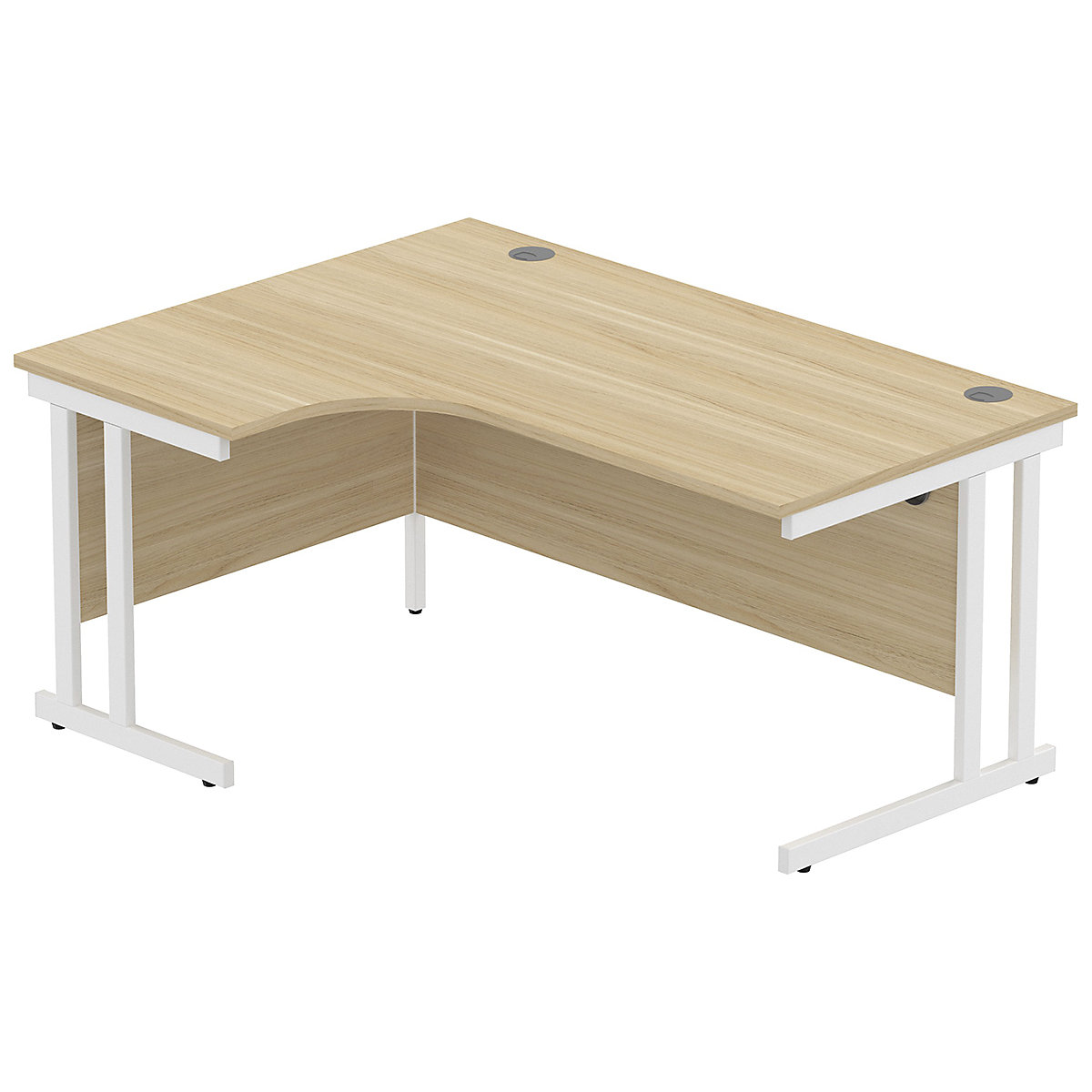 Konnexion K3 Ergonomic Deluxe Cantilever Corner Office Desk, Konnexion K3 Ergonomic Deluxe Cantilever Corner Office Desk, Konnexion K3 Ergonomic Deluxe Cantilever Corner Office Desk 1600W x 800D x 730H | Left Hand | White | Canadian Oak-3