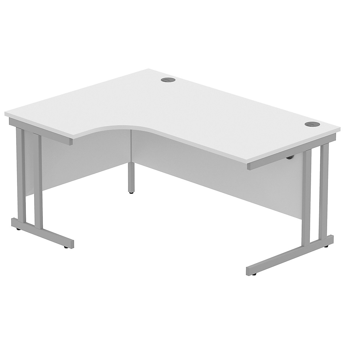 Konnexion K3 Ergonomic Deluxe Cantilever Corner Office Desk, Konnexion K3 Ergonomic Deluxe Cantilever Corner Office Desk, Konnexion K3 Ergonomic Deluxe Cantilever Corner Office Desk 1600W x 800D x 730H | Left Hand | Silver | Arctic White-23
