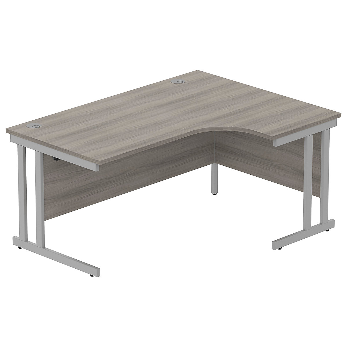 Konnexion K3 Ergonomic Deluxe Cantilever Corner Office Desk, Konnexion K3 Ergonomic Deluxe Cantilever Corner Office Desk, Konnexion K3 Ergonomic Deluxe Cantilever Corner Office Desk 1600W x 800D x 730H | Right Hand | Silver | Alaskan Grey Oak-21