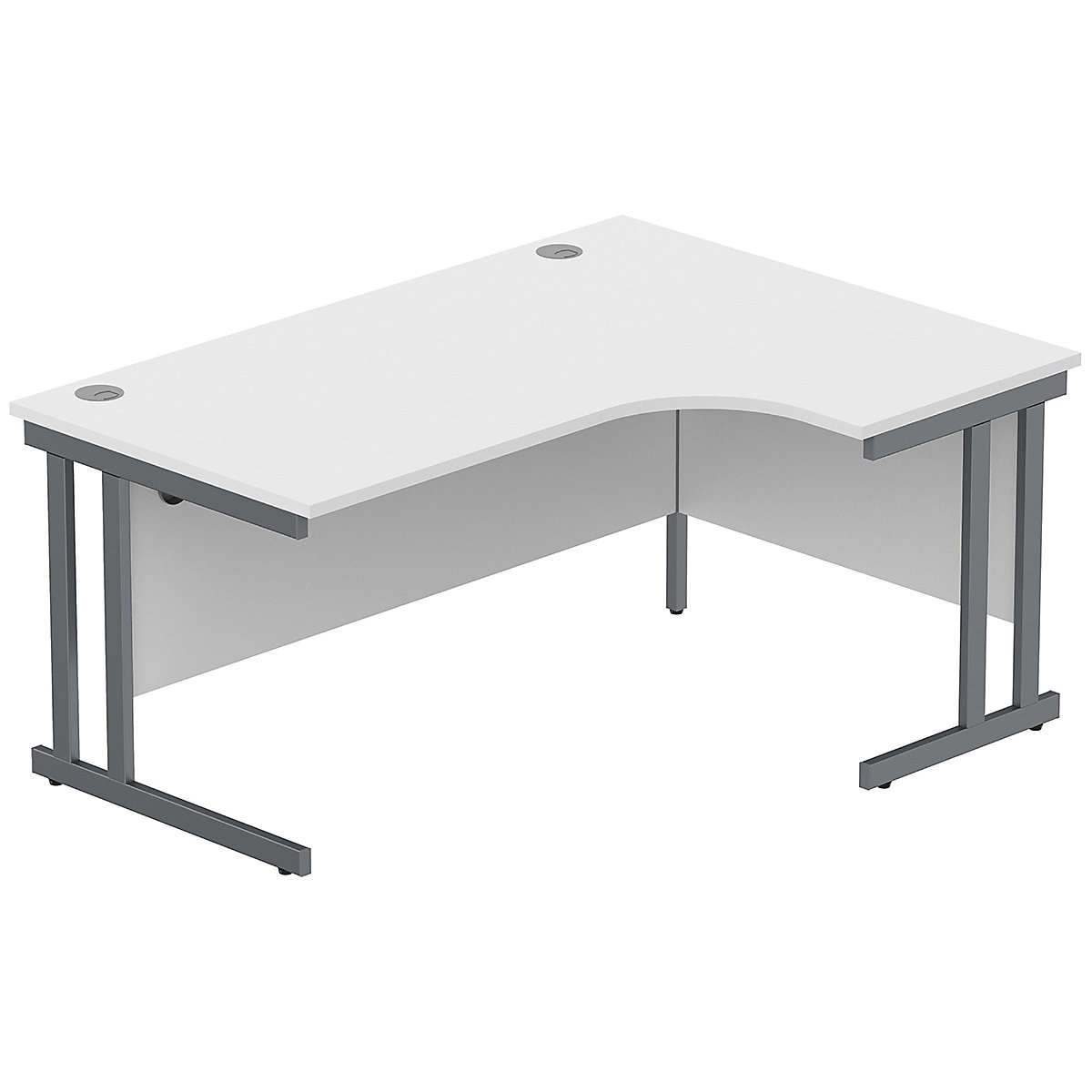 Konnexion K3 Ergonomic Deluxe Cantilever Corner Office Desk, Konnexion K3 Ergonomic Deluxe Cantilever Corner Office Desk, Konnexion K3 Ergonomic Deluxe Cantilever Corner Office Desk 1600W x 800D x 730H | Right Hand | Graphite | Arctic White-2