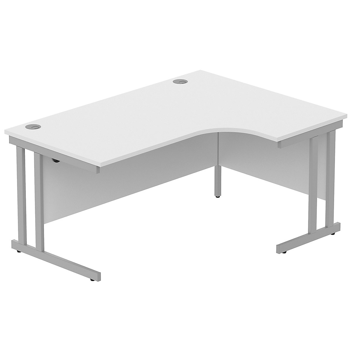 Konnexion K3 Ergonomic Deluxe Cantilever Corner Office Desk, Konnexion K3 Ergonomic Deluxe Cantilever Corner Office Desk, Konnexion K3 Ergonomic Deluxe Cantilever Corner Office Desk 1600W x 800D x 730H | Right Hand | Silver | Arctic White-19