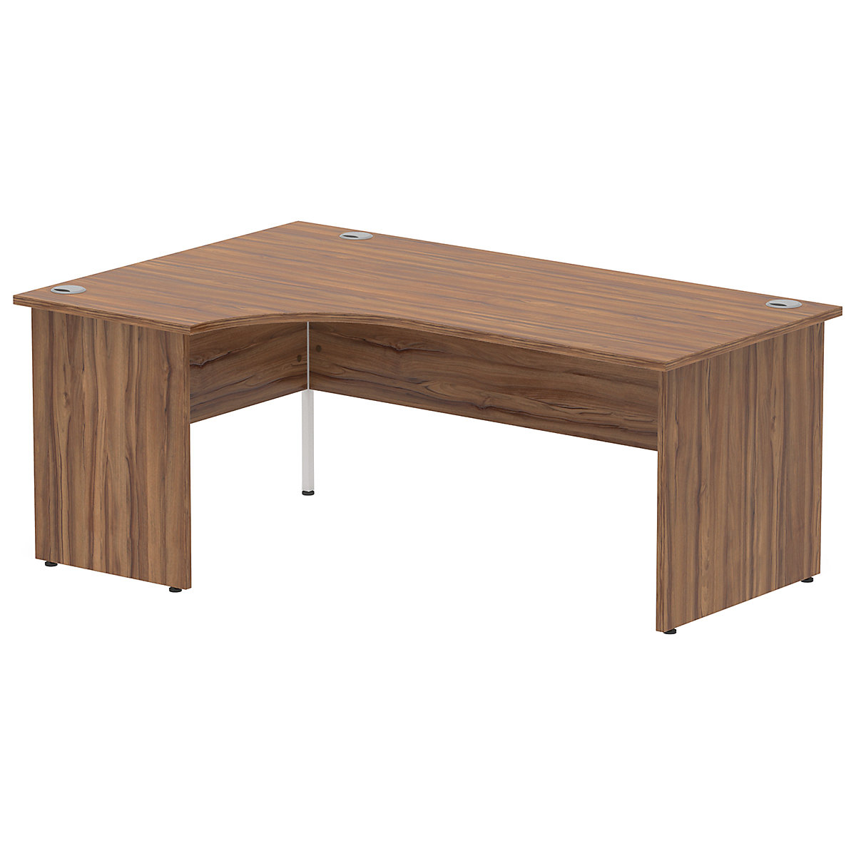 Solid Panel Crescent Desks, Solid Panel Crescent Desks, Solid Panel Left Hand Crescent Desk | 730h x 1600/1200w x 600/800d mm | Walnut-1