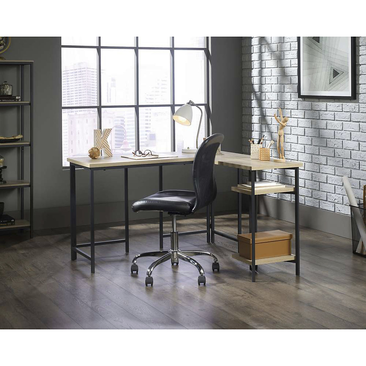 Industrial Syle L Shaped Desk (Product illustration 4)-3