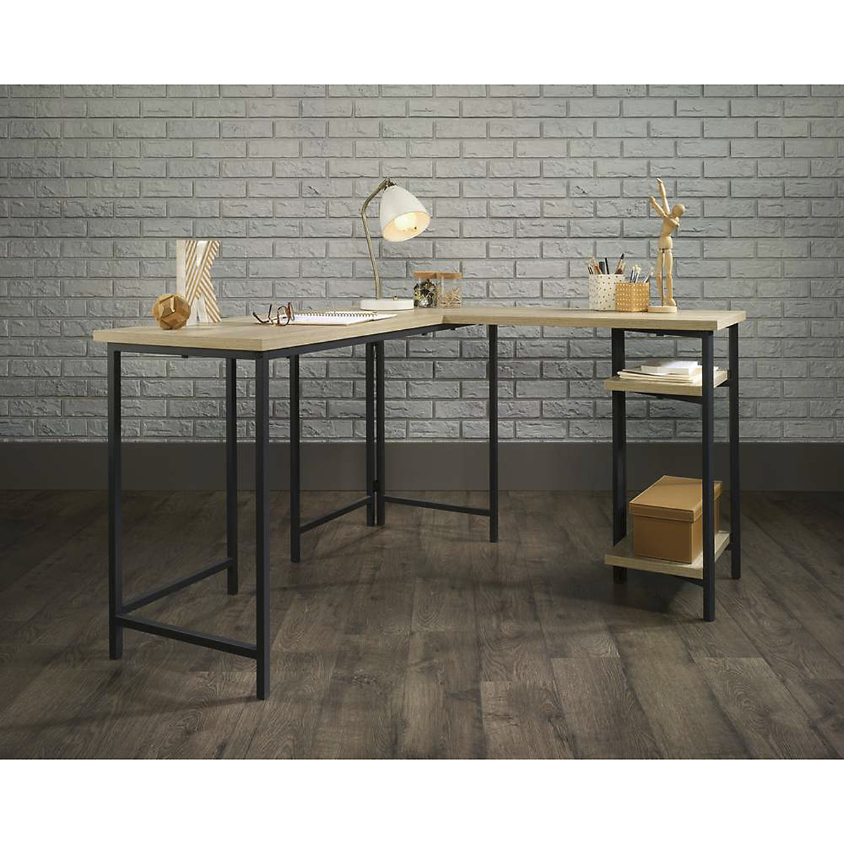 Industrial Syle L Shaped Desk (Product illustration 5)-4