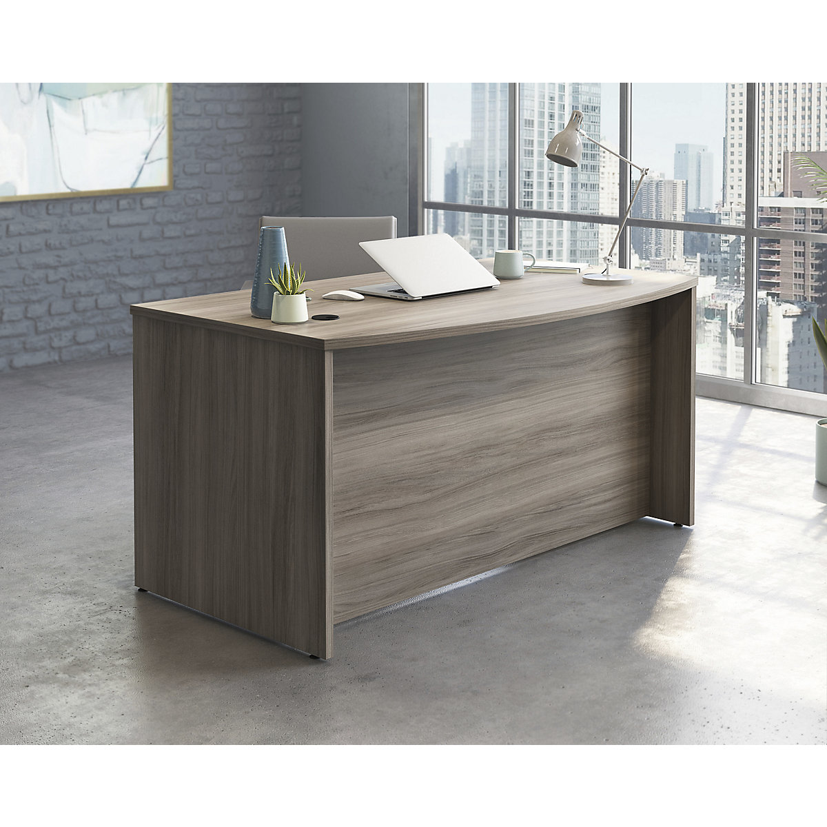 Associate Bow Fronted Desk (Product illustration 2)-1