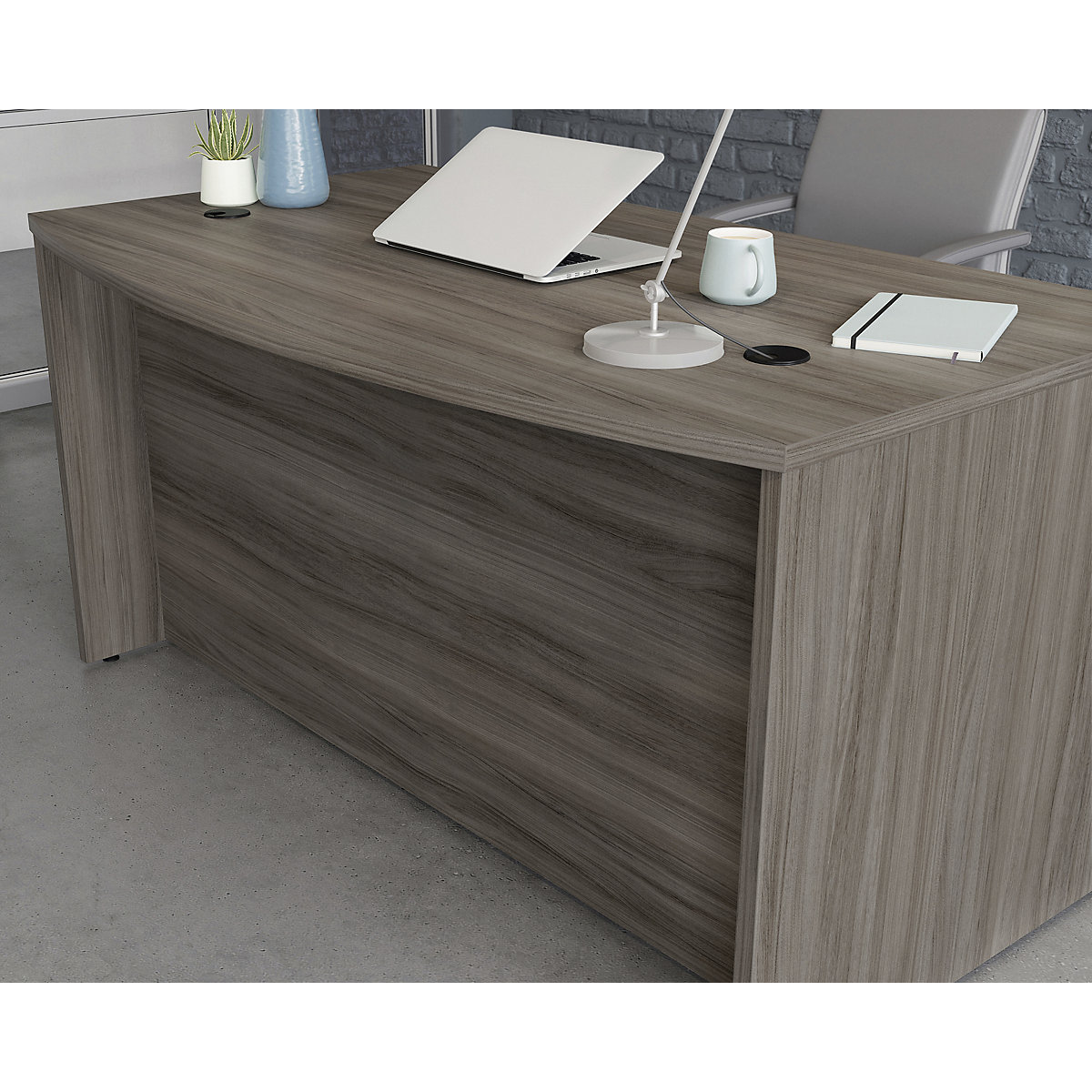 Associate Bow Fronted Desk (Product illustration 5)-4