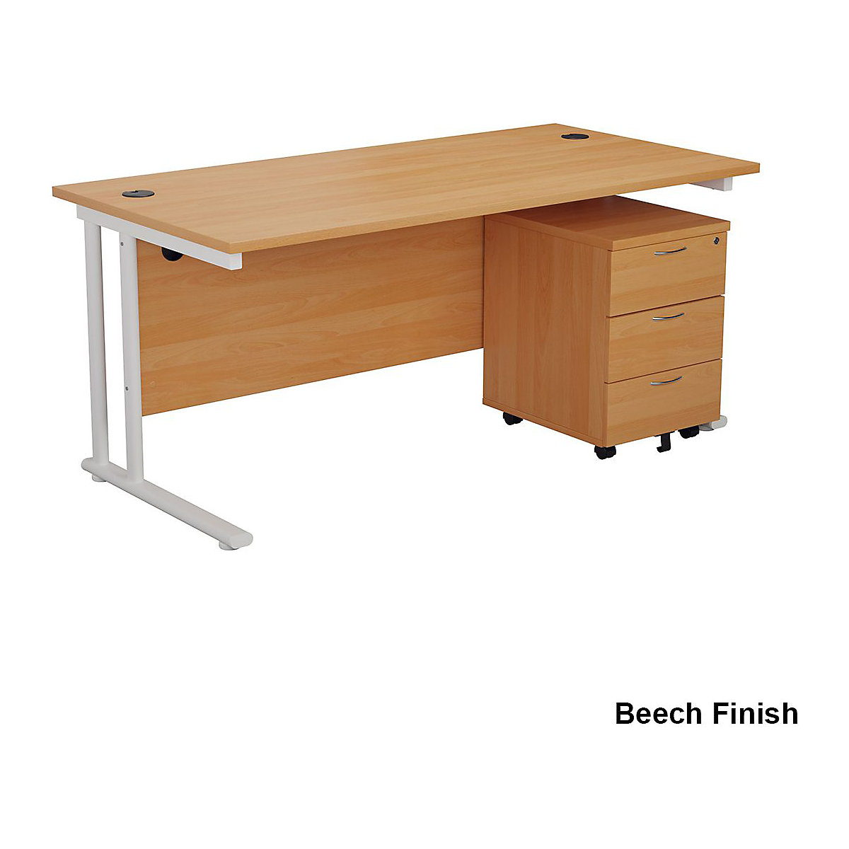 Classic Plus Rectangular Large Work Desk With Pedestal Bundles (Product illustration 5)-4