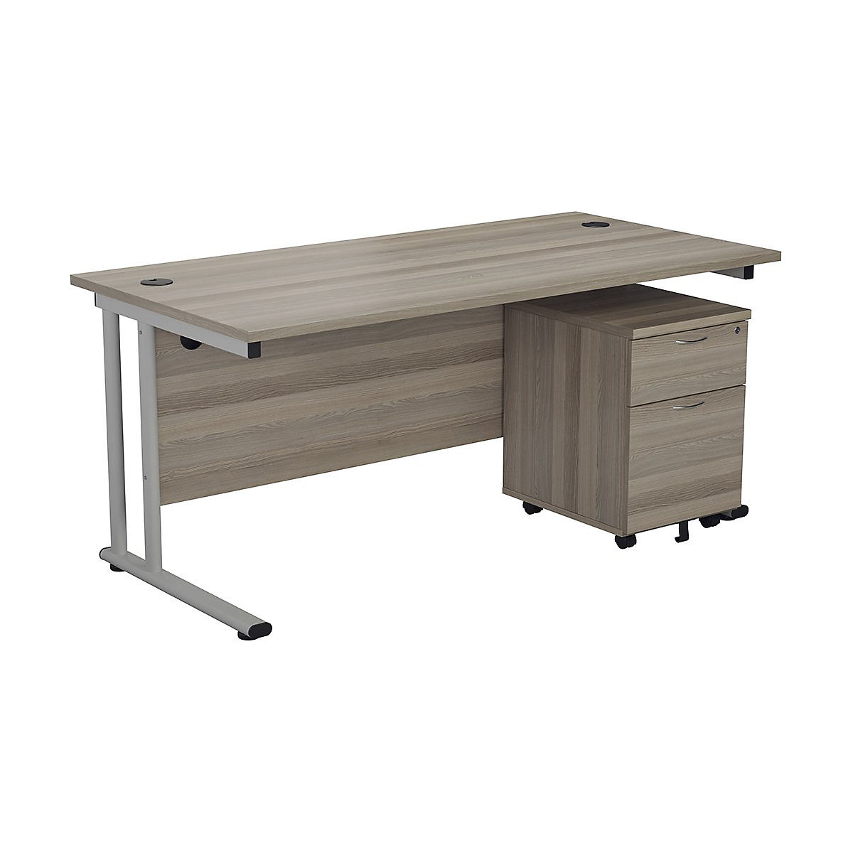 Classic Rectangular Large Work Desk With Pedestal Bundles