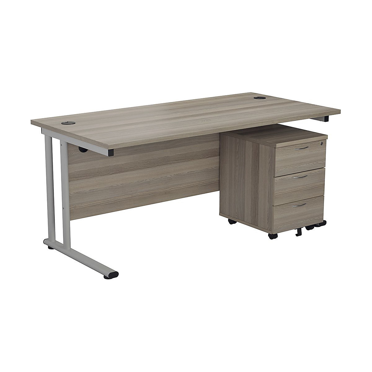 Classic Rectangular Medium Work Desk With Pedestal Bundles