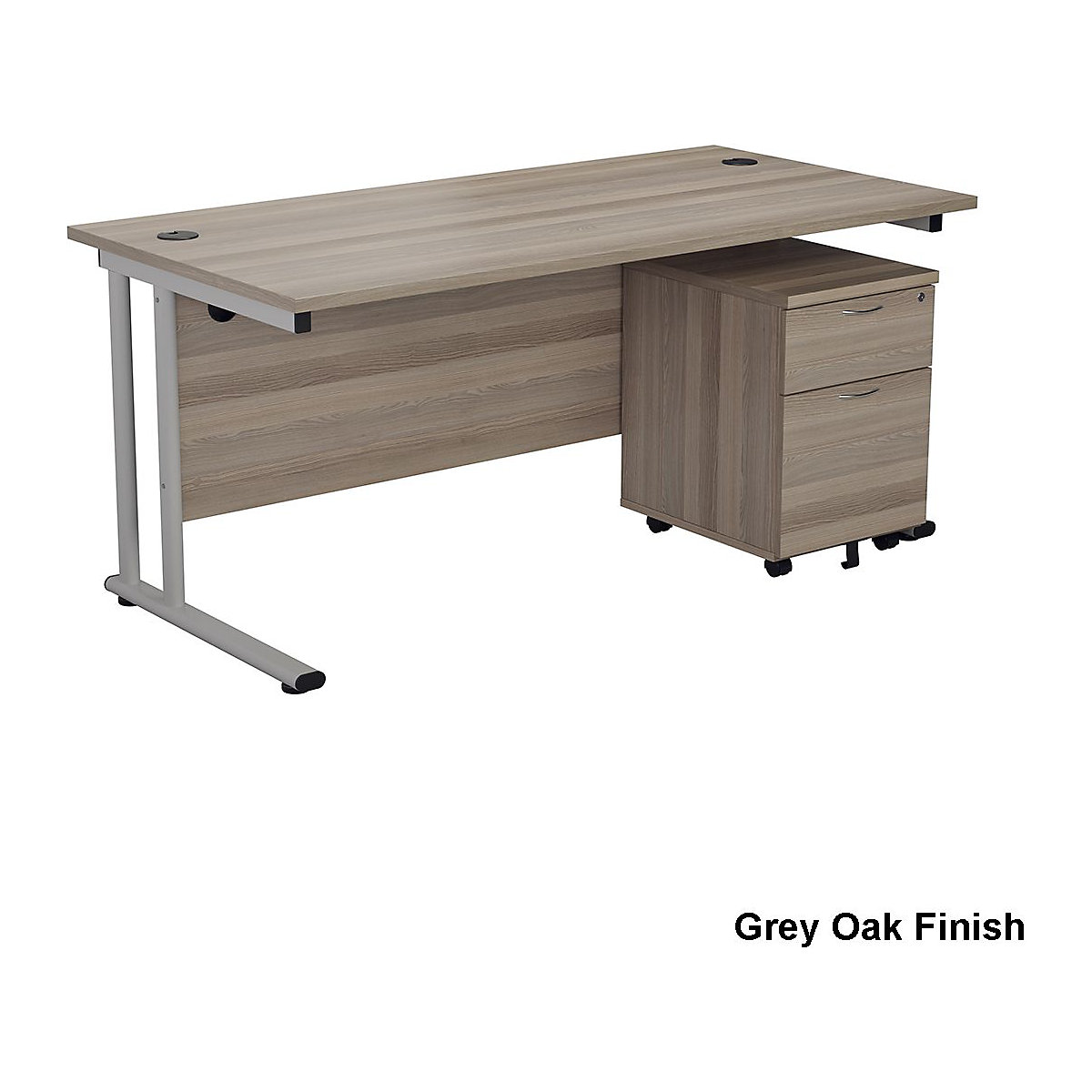 Classic Rectangular Small Work Desk With Pedestal Bundles (Product illustration 6)-5