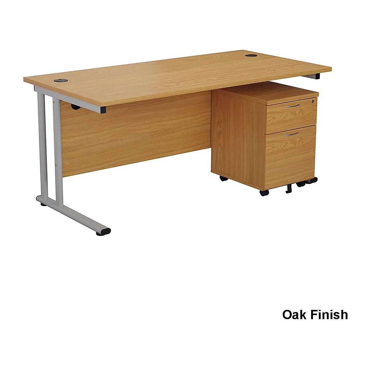 Classic Rectangular Small Work Desk With Pedestal Bundles (Product illustration 4)-3