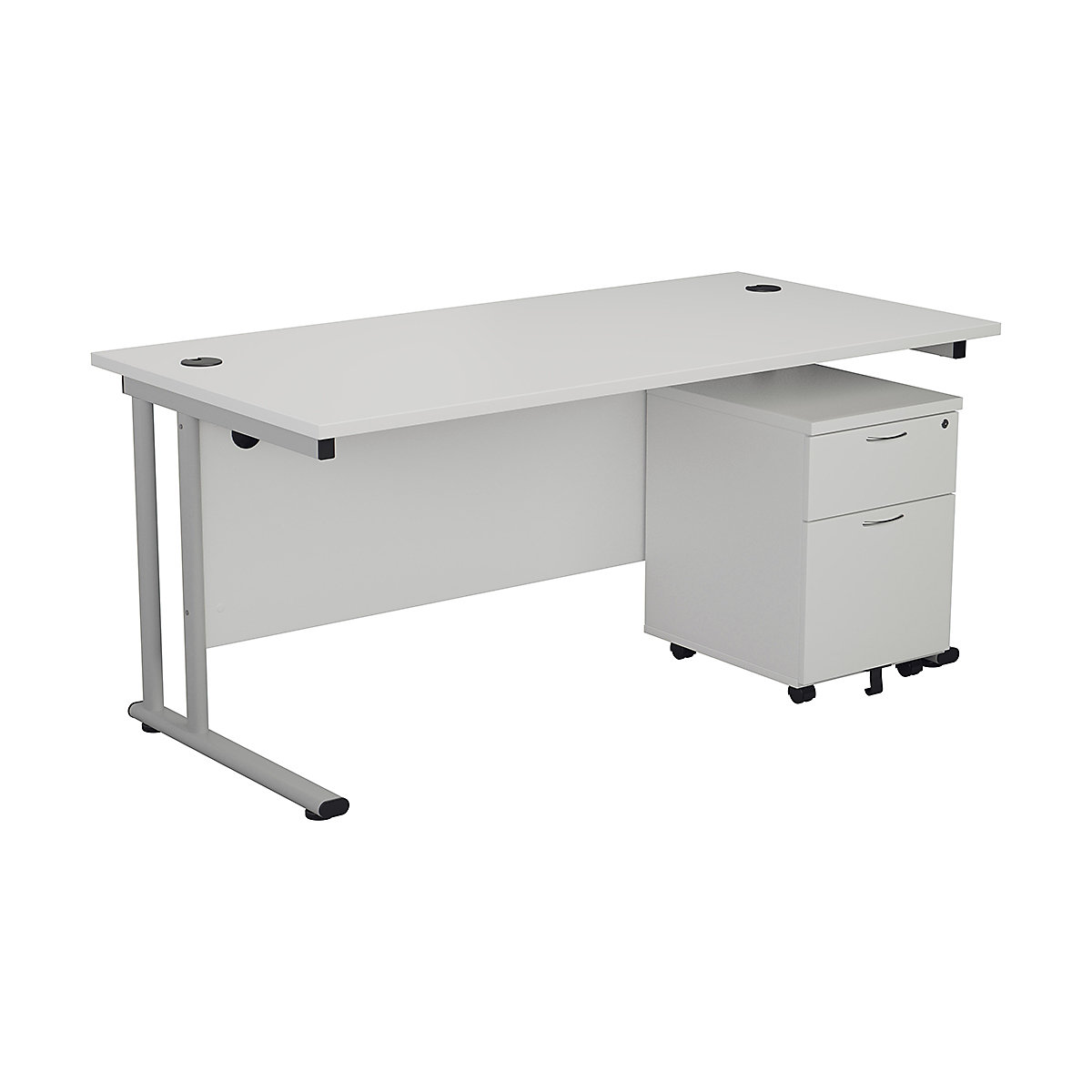 Classic Rectangular Small Work Desk With Pedestal Bundles