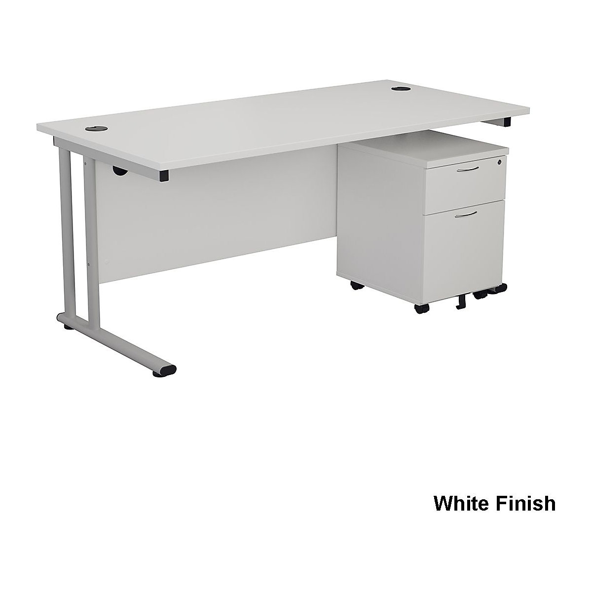 Classic Rectangular Small Work Desk With Pedestal Bundles (Product illustration 5)-4