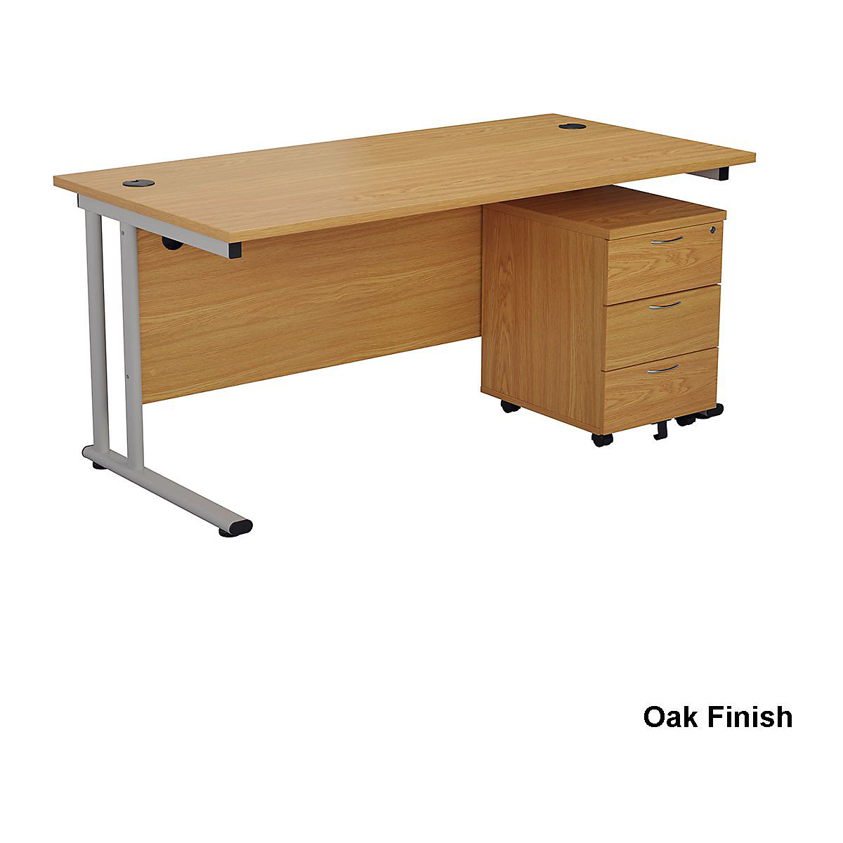 Classic Rectangular Small Work Desk With Pedestal Bundles (Product illustration 8)-7