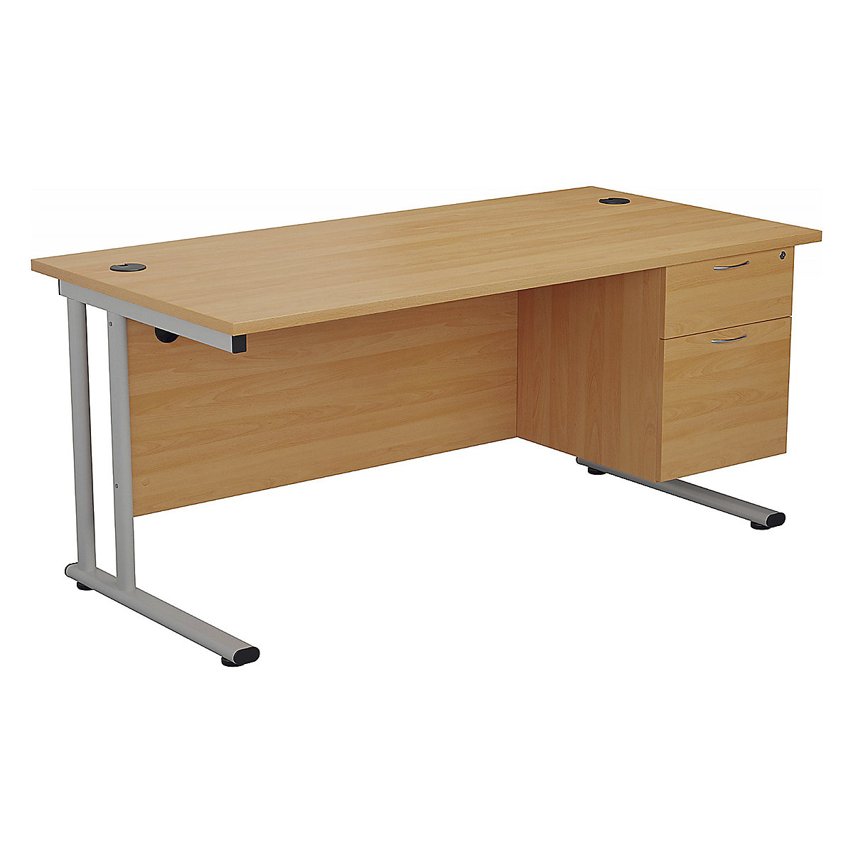 Commerce II Deluxe Rectangular Office Desks With Fixed Pedestal