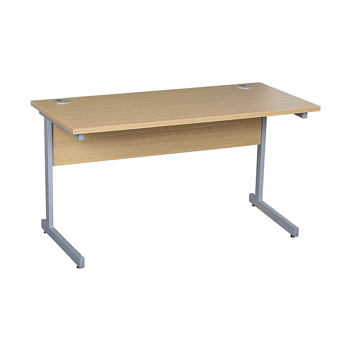 Karbon K1 Rectangular Cantilever Office Compact Desk, Karbon K1 Rectangular Cantilever Office Compact Desk, Karbon K1 Rectangular Cantilever Office Compact Desk 730h x 1600w x 600d mm | Oak  | Silver Legs-6