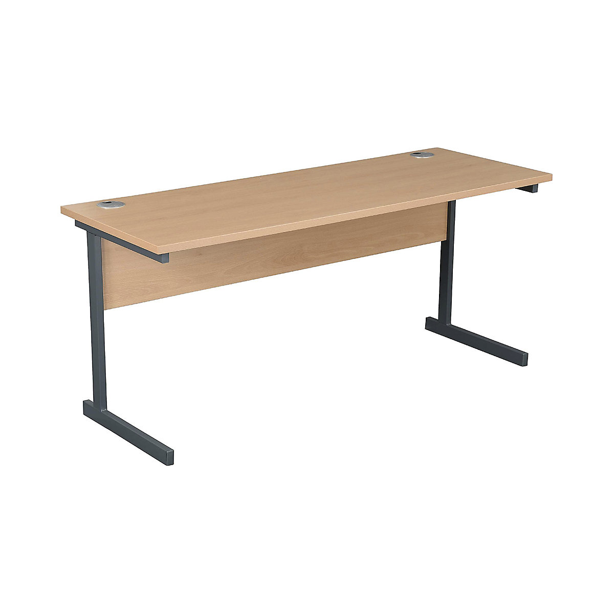 Karbon K1 Rectangular Cantilever Office Compact Desk, Karbon K1 Rectangular Cantilever Office Compact Desk, Karbon K1 Rectangular Cantilever Office Compact Desk 730h x 1600w x 600d mm | Beech  | Graphite Legs-3