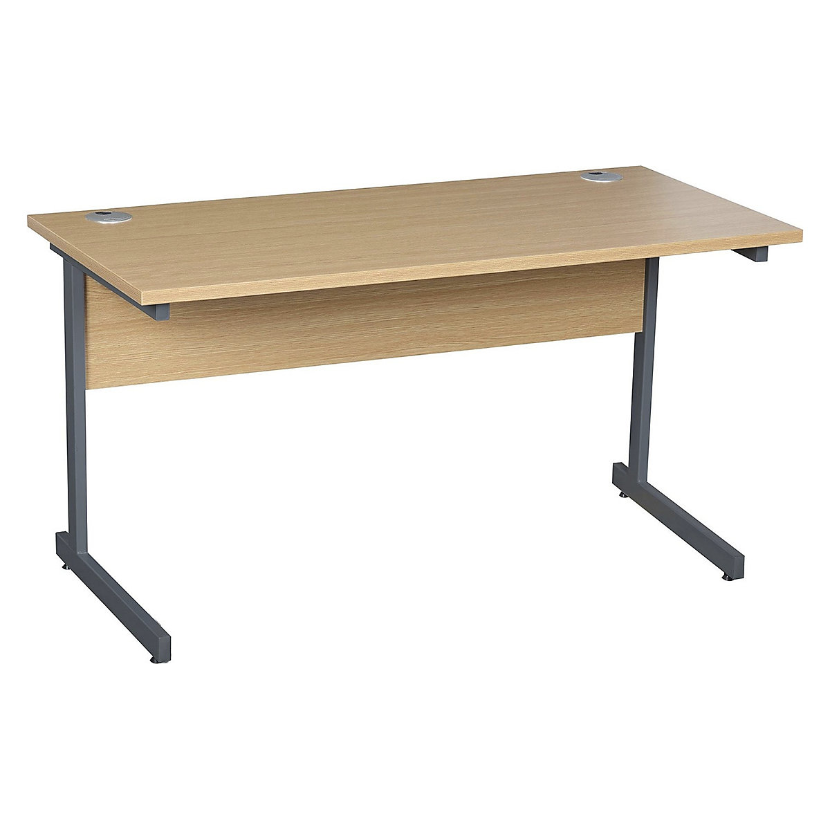 Karbon K1 Rectangular Cantilever Office Compact Desk, Karbon K1 Rectangular Cantilever Office Compact Desk, Karbon K1 Rectangular Cantilever Office Compact Desk 730h x 1400w x 600d mm | Oak  | Graphite Legs-4