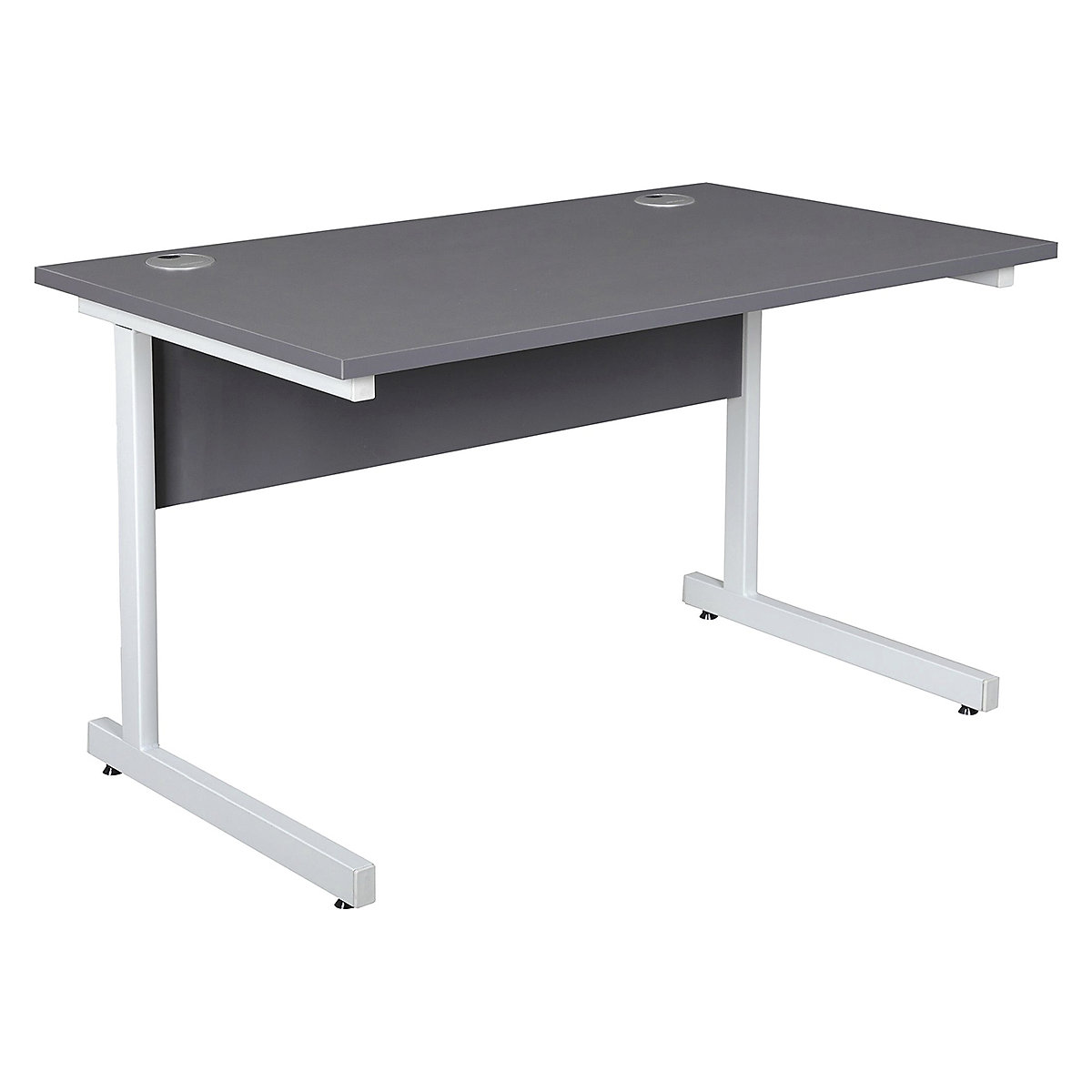 Karbon K1 Rectangular Cantilever Office Compact Desk, Karbon K1 Rectangular Cantilever Office Compact Desk, Karbon K1 Rectangular Cantilever Office Compact Desk 730h x 1200w x 600d mm | Grey  | White Legs-7
