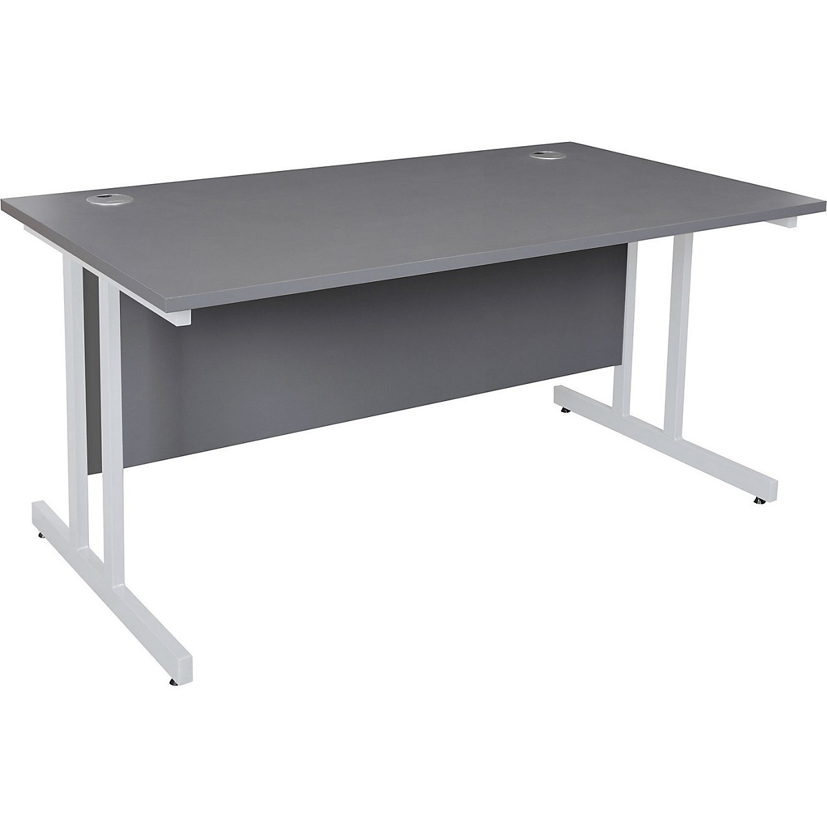 Karbon K3 Rectangular Deluxe Cantilever Desk, Karbon K3 Rectangular Deluxe Cantilever Desk, Karbon K3 Rectangular Deluxe Cantilever Desk 730h x 1000w x 800d mm | Grey | White Legs-12