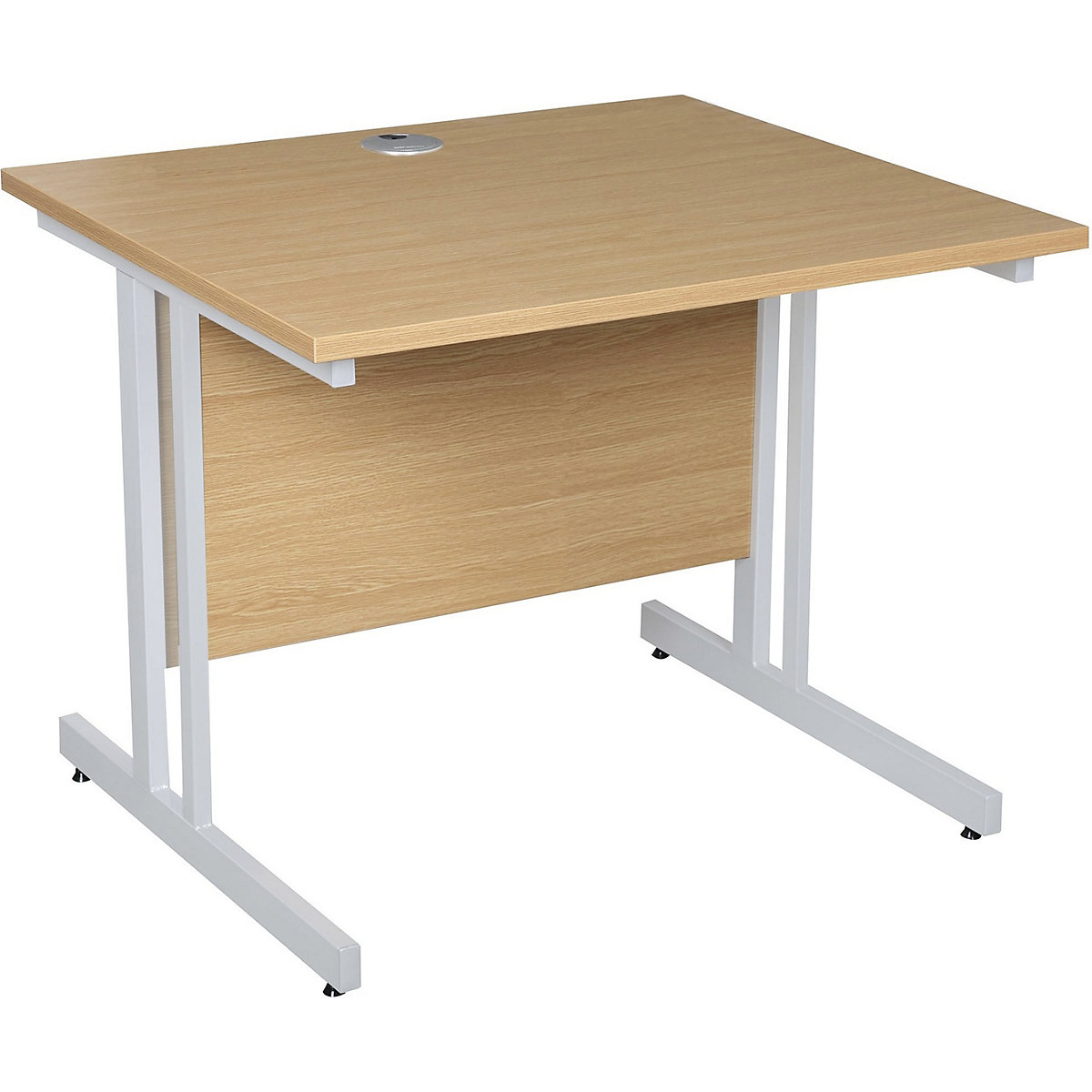 Karbon K3 Rectangular Deluxe Cantilever Desk, Karbon K3 Rectangular Deluxe Cantilever Desk, Karbon K3 Rectangular Deluxe Cantilever Desk 730h x 800w x 800d mm | Oak | White Legs-5