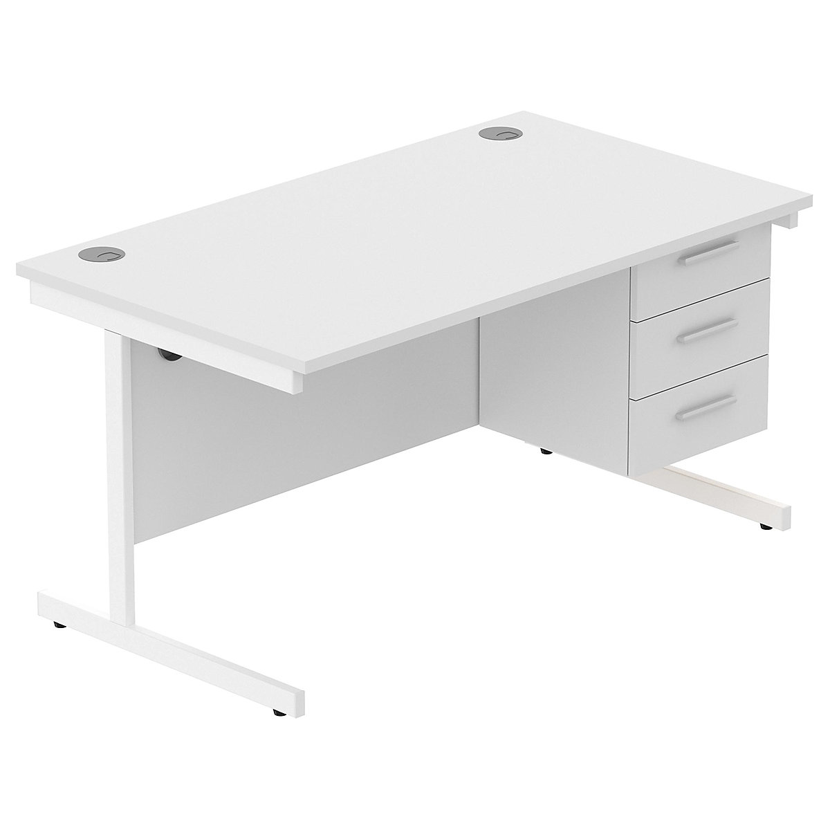 Konnexion K1 Rectangular Cantilever Office Desks with Single Fixed Pedestal