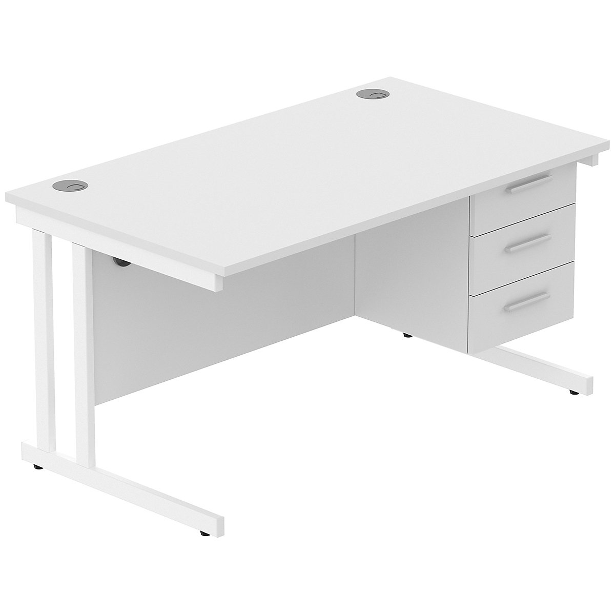 Konnexion K3 Rectangular Deluxe Cantilever Desk With Single Fixed Pedestal
