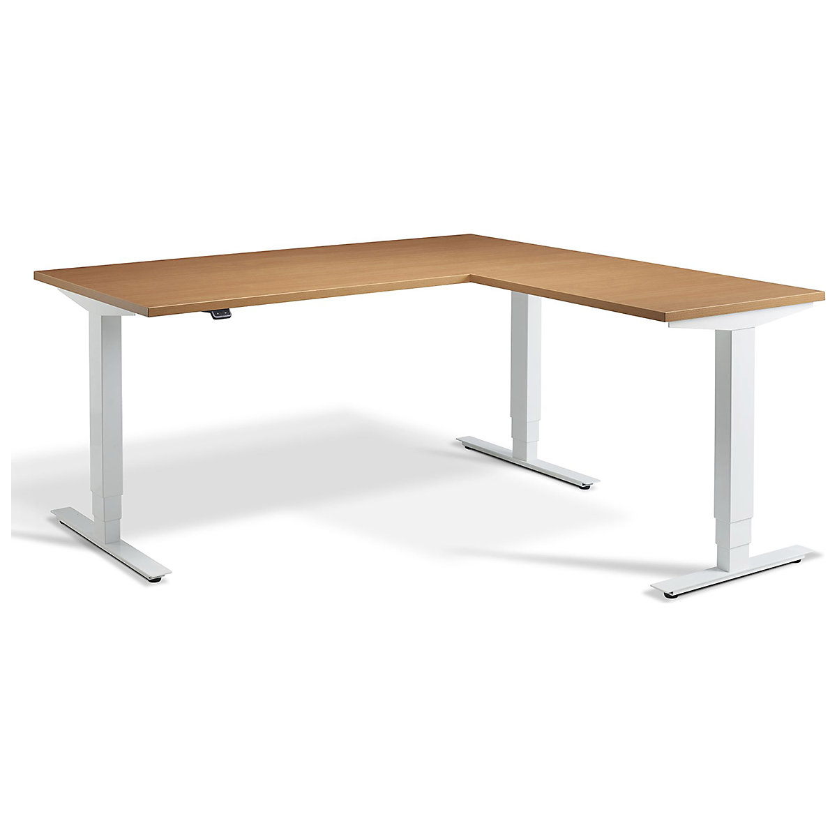 Nordic Corner Sit-Stand Office Desk, Nordic Corner Sit-Stand Office Desk, Nordic Corner Sit-Stand Office Desk | 1600W x 1600D X 625-1285H | White | Beech-7