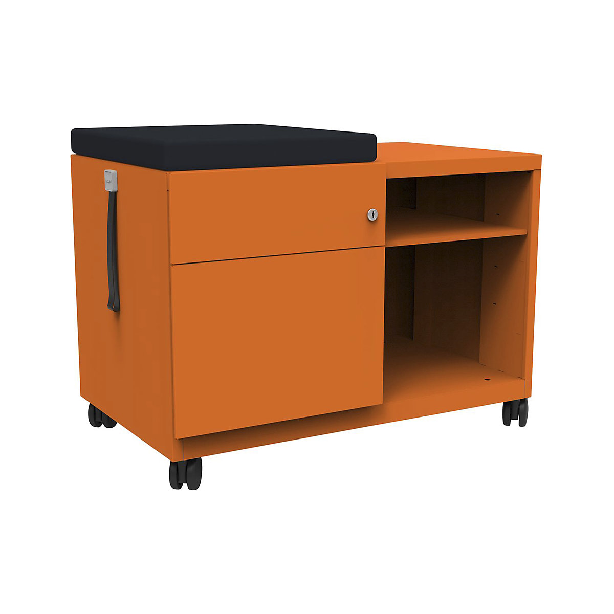 Bisley Caddy Pedestals, Bisley Caddy Pedestals, Bisley Caddy Pedestals | Bisley Orange | Left Hand-2