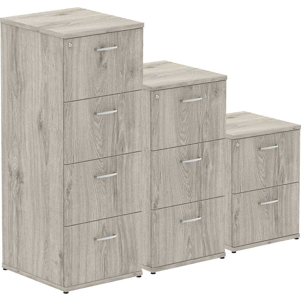 InterAct Filing Cabinets 800h x 500w x 600d mm | Grey Oak