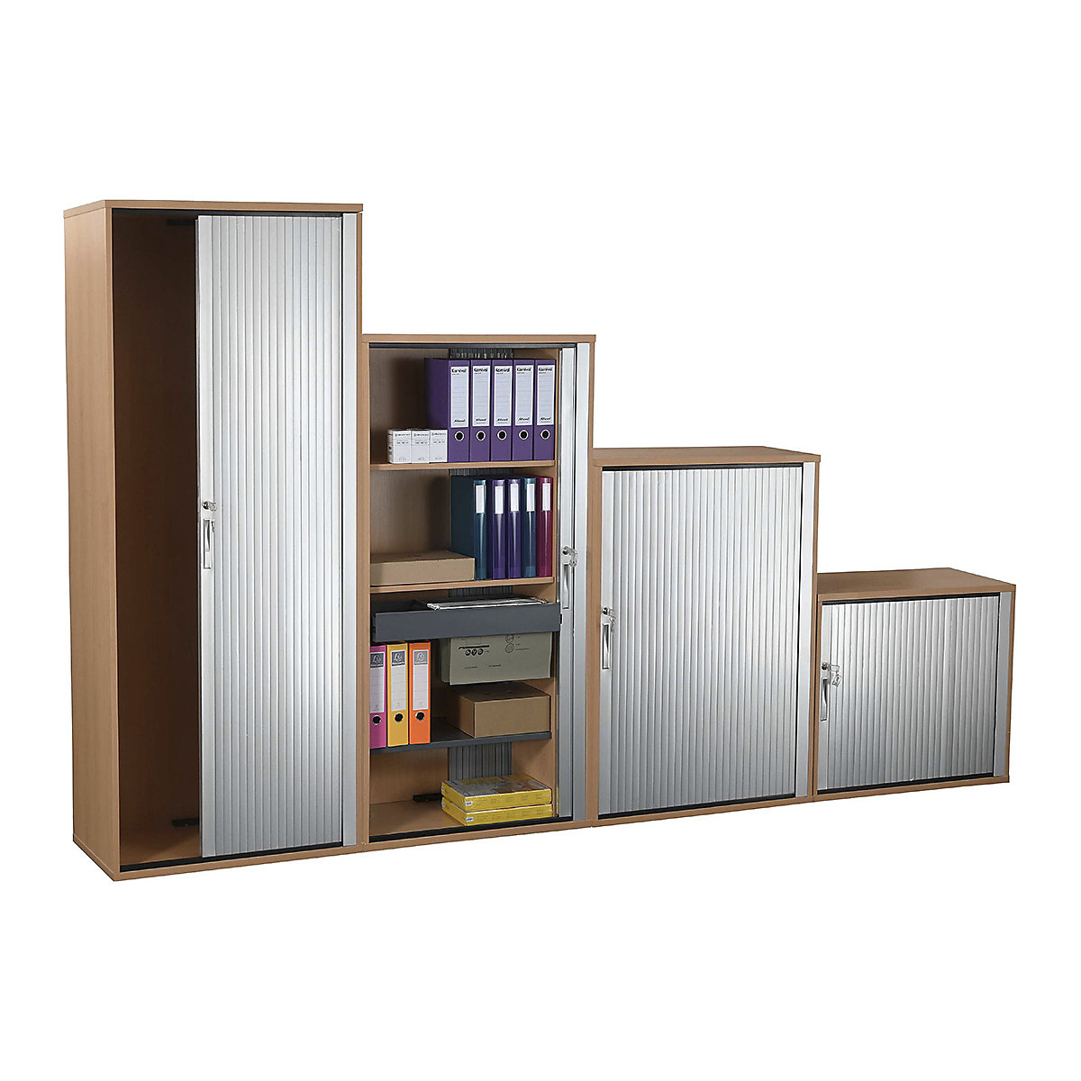Karbon Tambour Door Wooden Office Cupboards