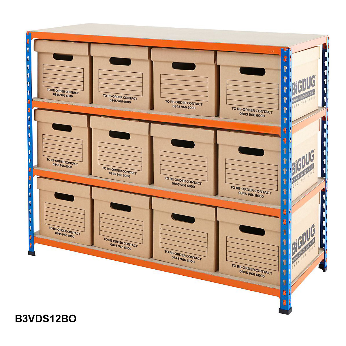 BiG340 Compact Document Storage Shelving With Value Boxes (Product illustration 5)-4
