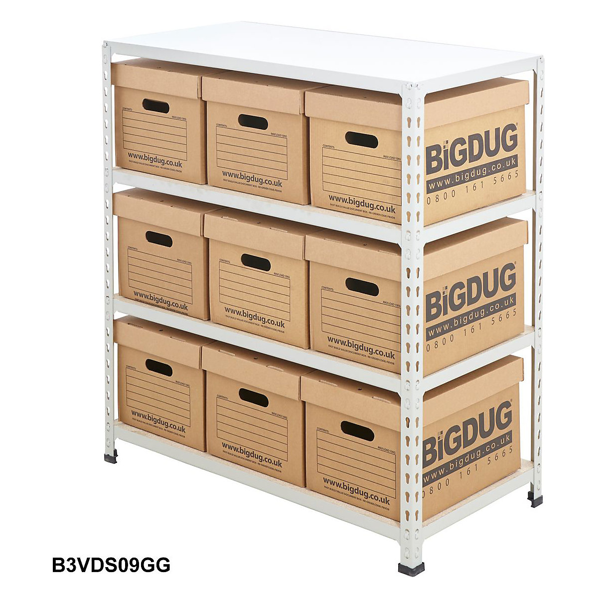 BiG340 Compact Document Storage Shelving With Value Boxes