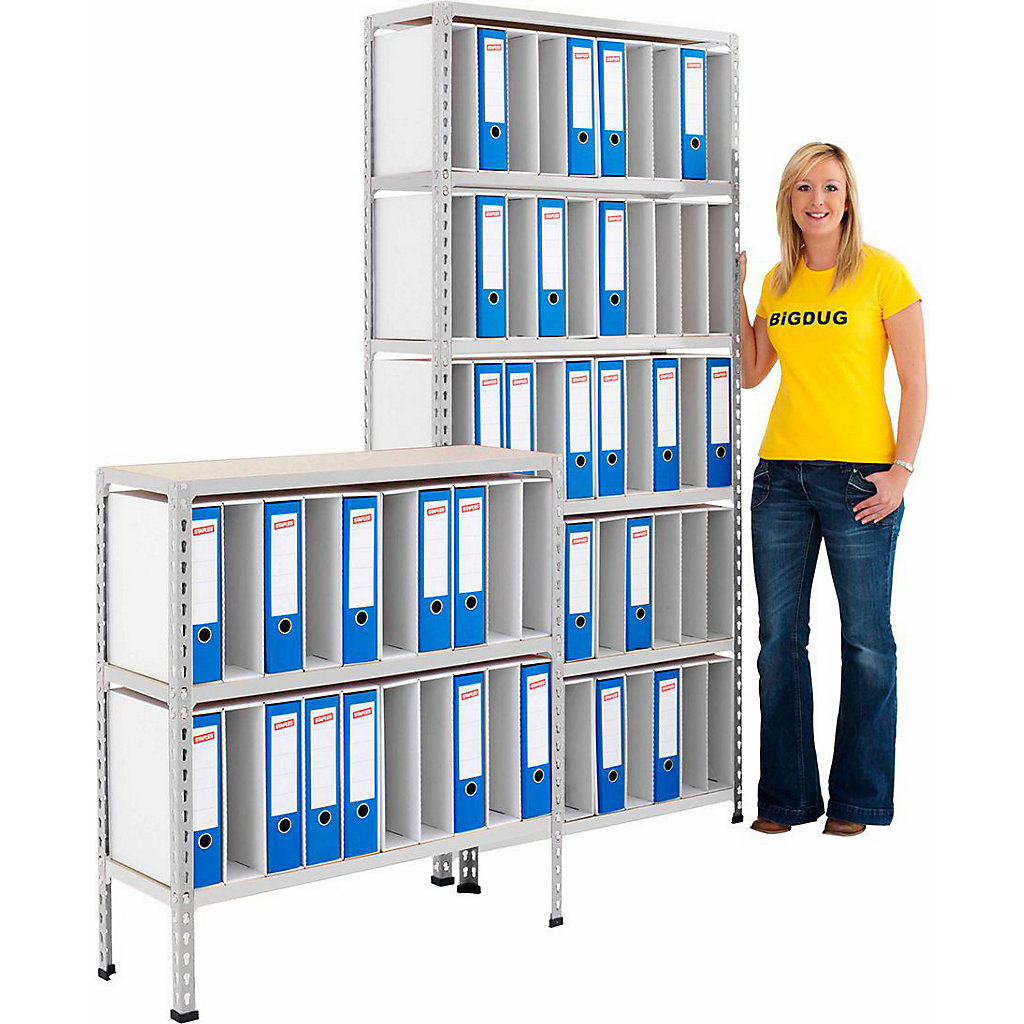 BiG340 100 Lever Arch File Shelving 1980h x 915w x 610d mm 6 Levels ...