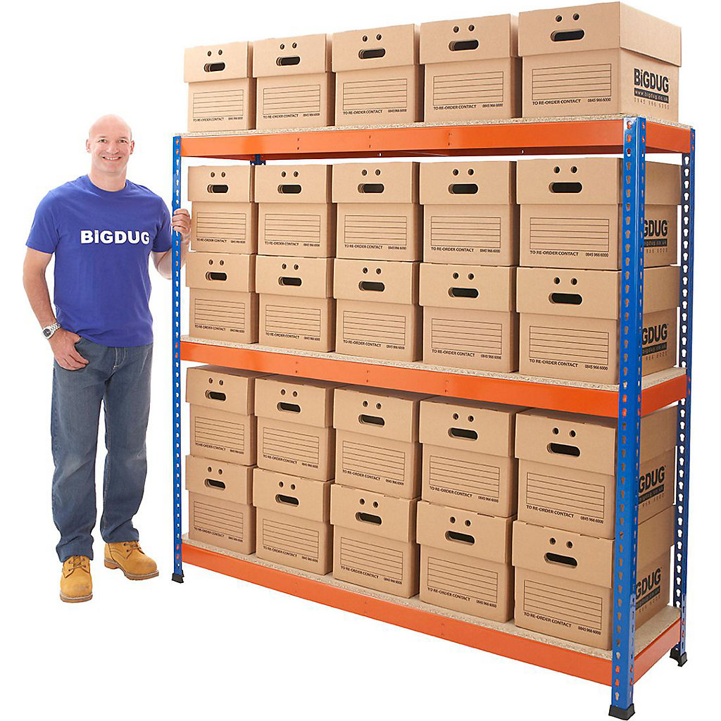 Lockable Racking Storage For Boxes BiG400 Archive Storage Racking With Heavy Duty Boxes | Office Furniture ...