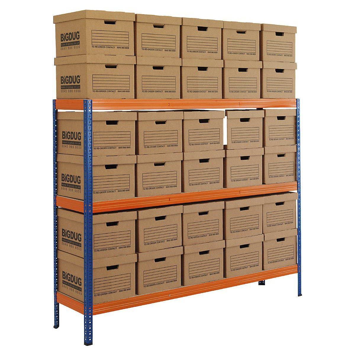 BiGDUG Essentials Industrial Shelving with Archive Document Boxes Kit