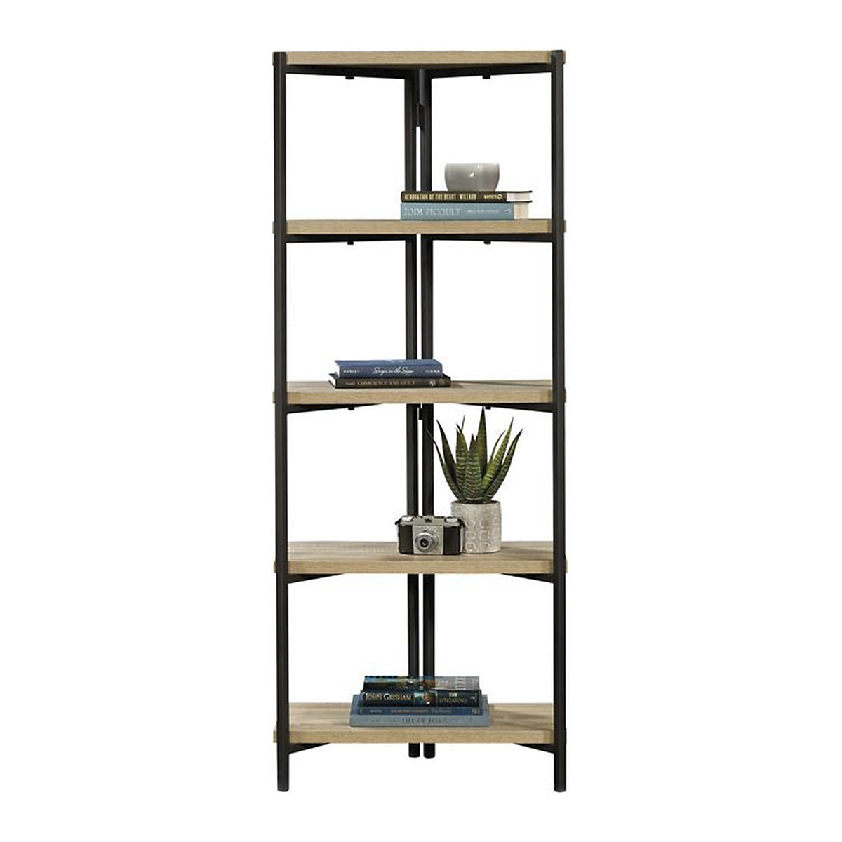 Laverton Industrial Style 4 Shelf Chunky Bookcase With Charter Oak Effect Shelves pdplarge mrd  bd TKLAV4CBC01 web