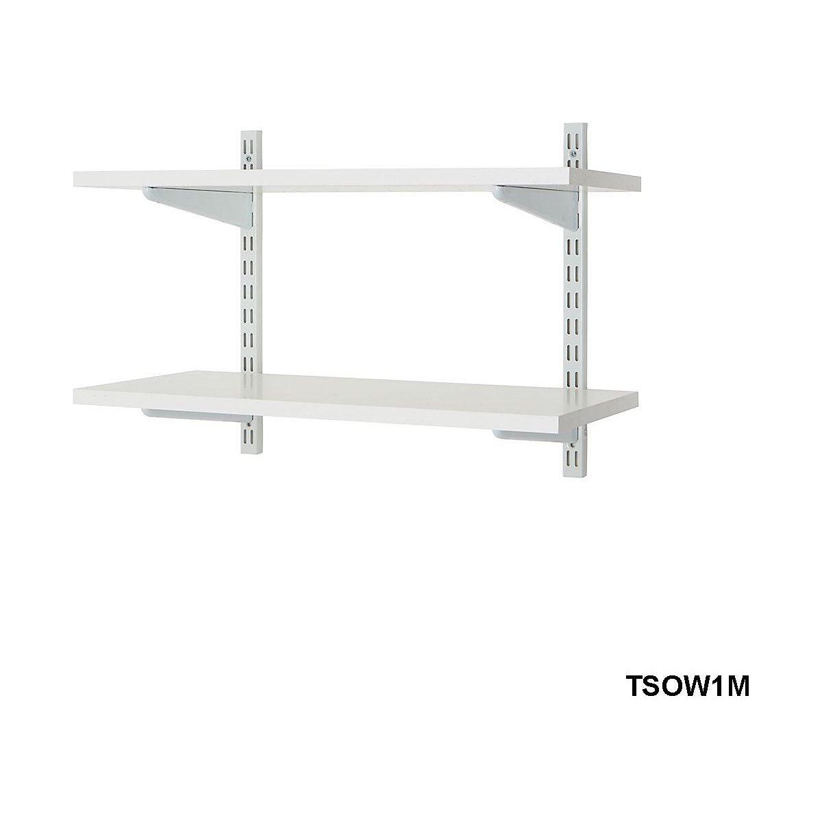 Office Wall Mounted Shelving Kits in White | 600mm Wide | Melamine Shelves (Product illustration 3)-2