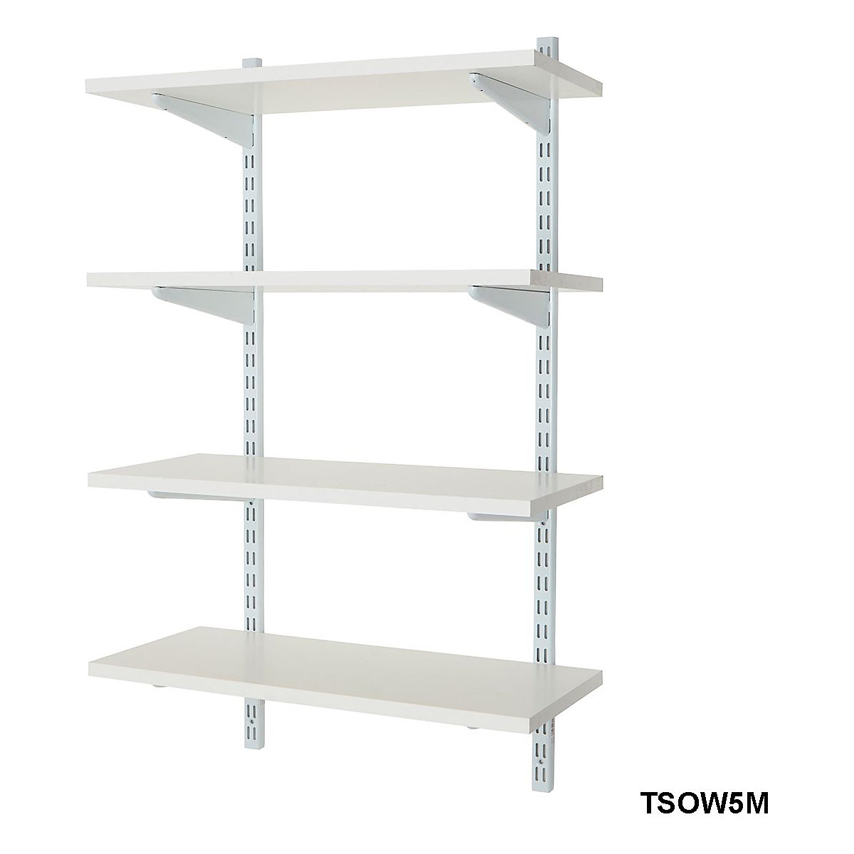 Office Wall Mounted Shelving Kits in White | 600mm Wide | Melamine Shelves, Office Wall Mounted Shelving Kits in White | 600mm Wide | Melamine Shelves, Office Wall Mounted Shelving Kit in White | 1000h x 600w x 300d mm With 4 Melamine Shelves-5