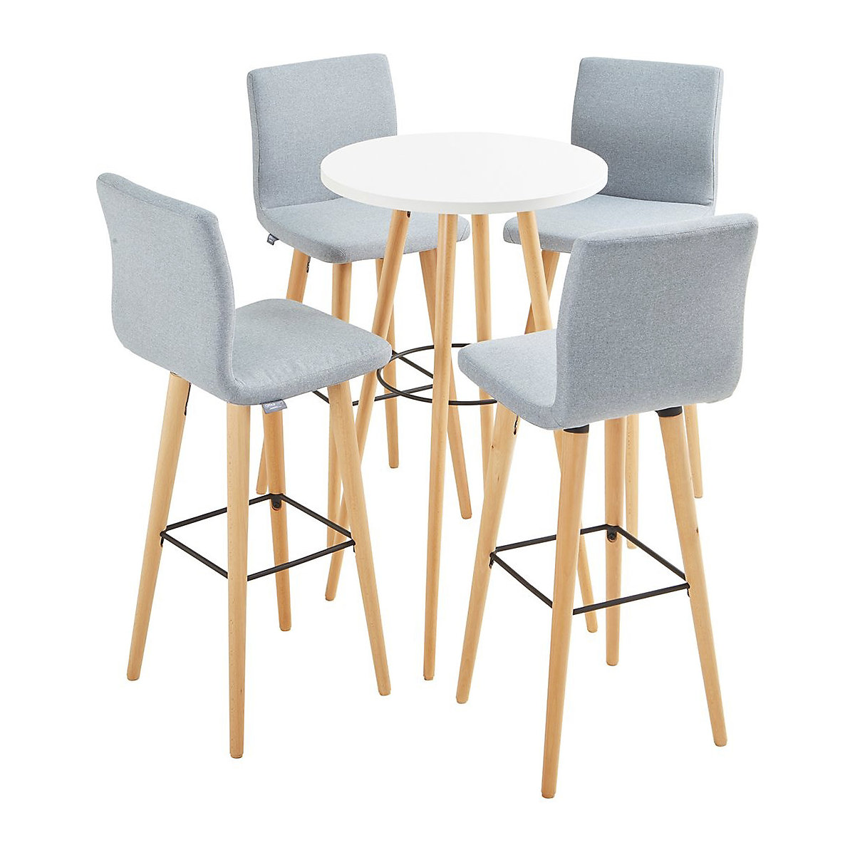 Breakout Meeting Bundle, Breakout Meeting Bundle, Breakout Meeting Bundle | Round Table | White Table  | Grey Scion Upholstered Stools-5