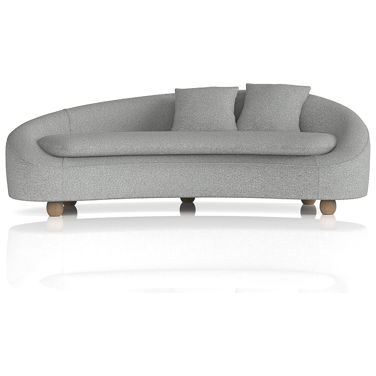 Mimi 3 Seater Curved Sofa Boucle Fabric (Product illustration 2)-1