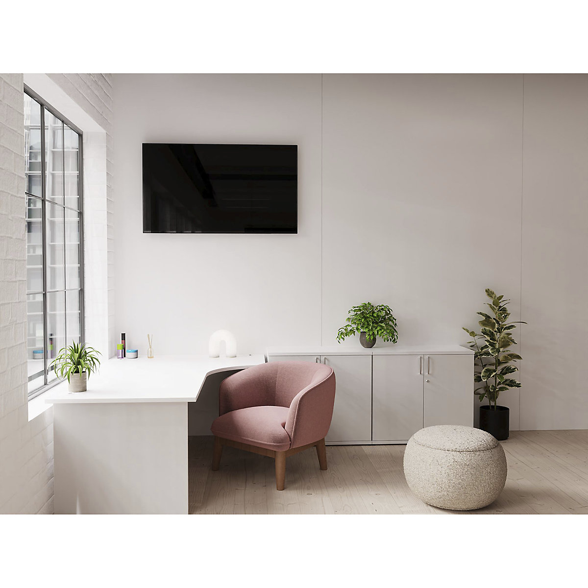 Phoebe Curved Sofa Cream Boucle (Product illustration 11)-10