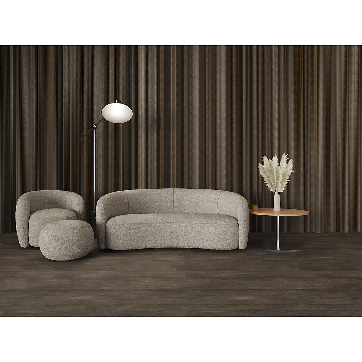 Phoebe Curved Sofa Cream Boucle (Product illustration 15)-14