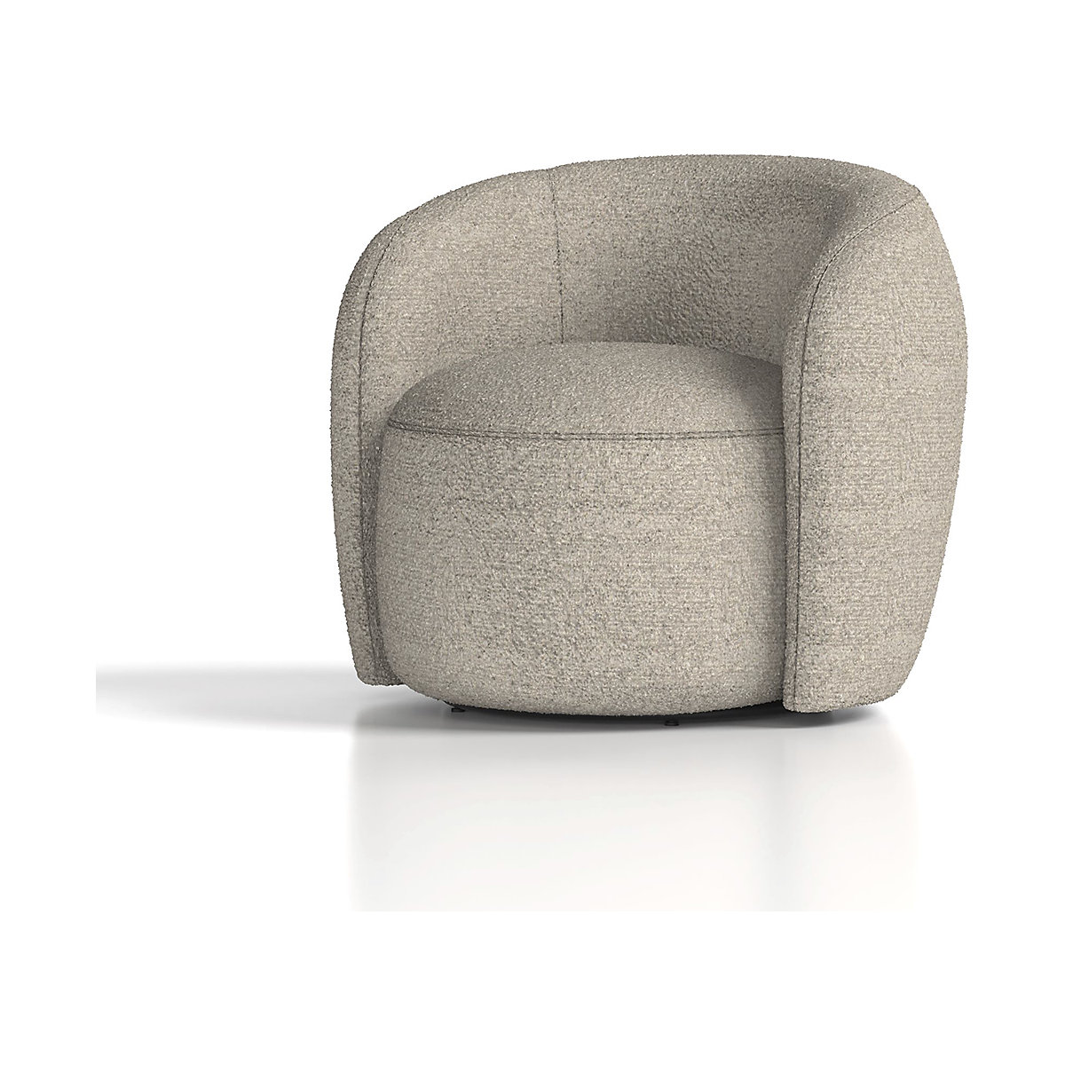 Phoebe Swivel Accent Chair Cream Boucle (Product illustration 3)-2