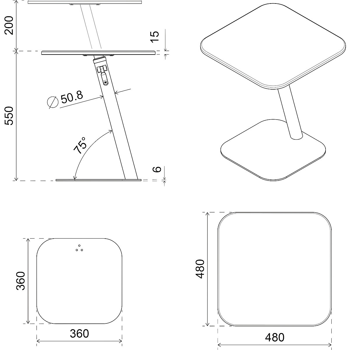 Bento® laptop desk – Dataflex (Product illustration 4)-3