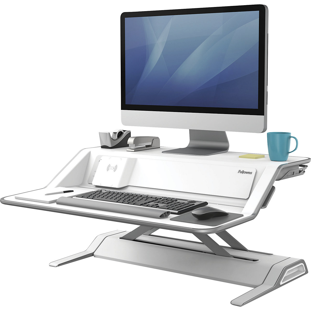 Lotus™ DX sitting/standing workstation – Fellowes, HxWxD 140 x 832 x 616 mm, white-7