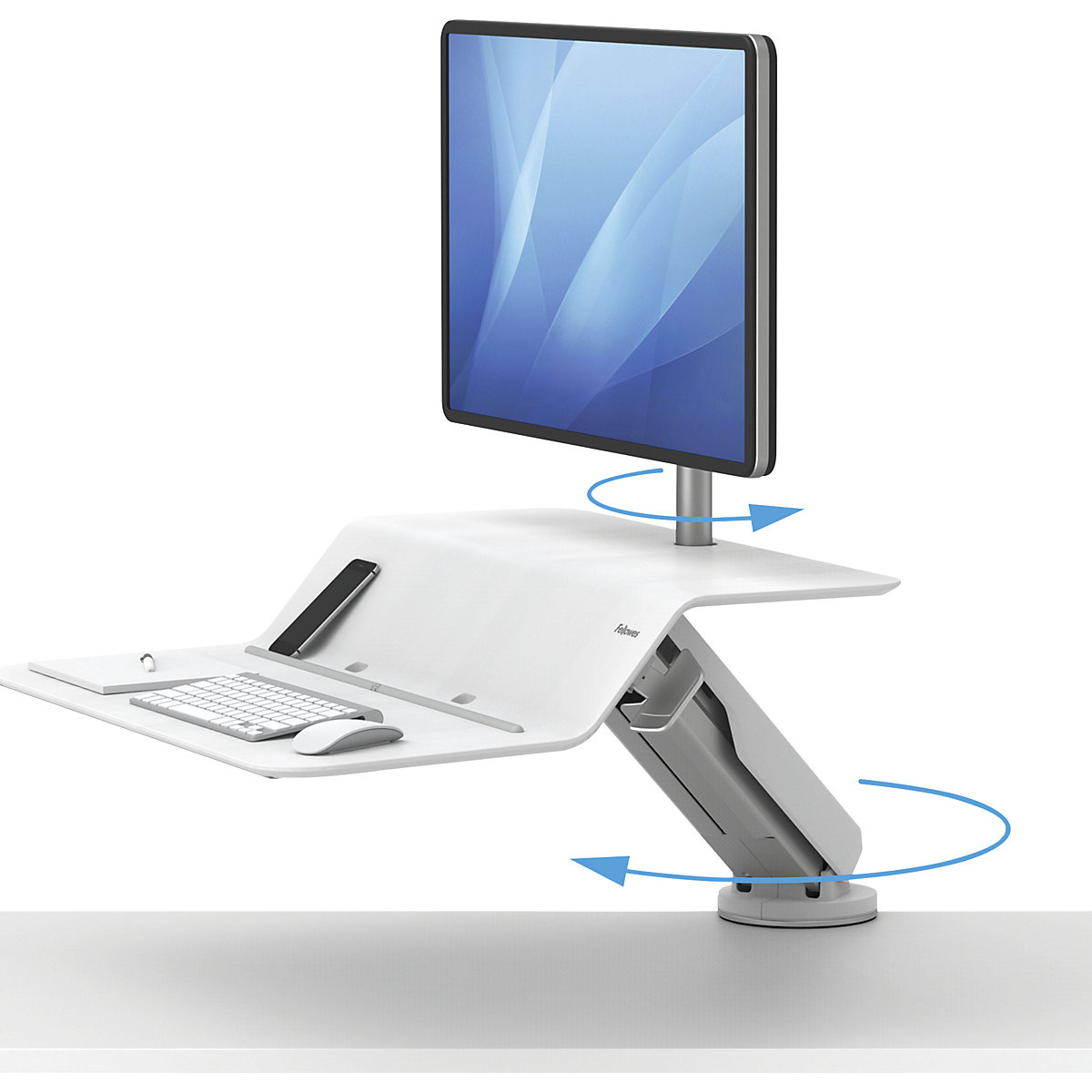 Lotus™ RT sitting/standing workstation, for 1 monitor – Fellowes (Product illustration 3)-2